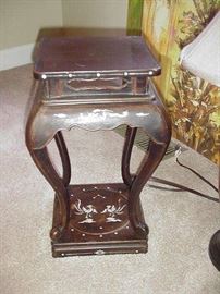 Small mother-0f-pearl inlaid side table, Japanese