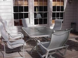 Patio dining table and chairs