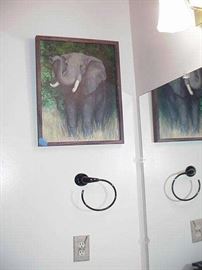 Bull elephant, oil on canvas