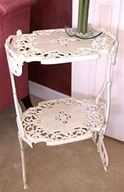 White painted cast iron table.