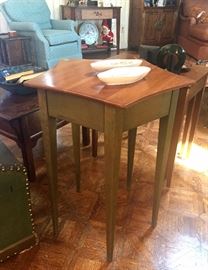 Century Occasional Table - painted green base, wood stain top - from their Henry Ford Museum Collection.