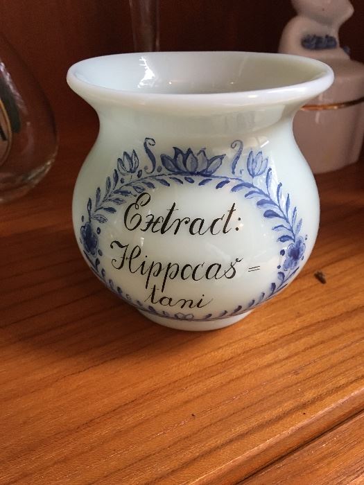 Antique opaline hand painted vase