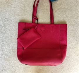 "Vegan" deep pink "leather" bag