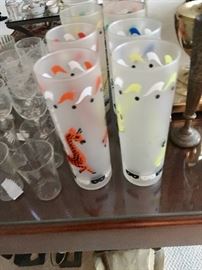 Fun retro summer ice tea glasses