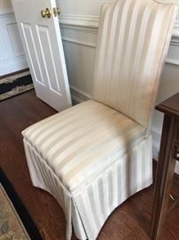 Pair/upholstered slipper chairs