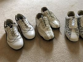 Three pairs Footjoy ladies golf shoes
