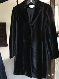 Faux seal skin coat