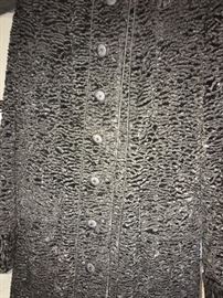 Close-up of lambs wool coat