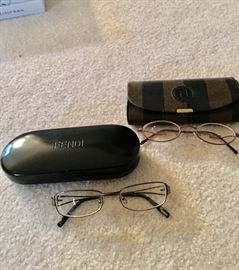 Fendi eyeglass cases and frames