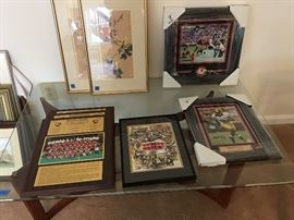 Redskin memorabilia (signed RGIII photo, Super Bowl plaques)