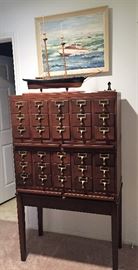 Vintage 30 Drawer File Cabinet with Pull Out Shelves