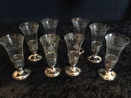 Sterling and Etched Crystal Parfait Glasses
