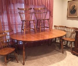 Carlton & Sprague Dining Table with Six Windsor Chairs
