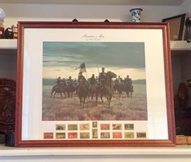 Vintage Mort Kunstler "SHERIDAN'S MEN" civil war print with stamps