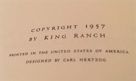 King Ranch First Edition 1957 Only 3000 issued. 