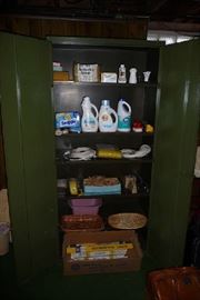 METAL CABINET, CLEANING SUPPLIES