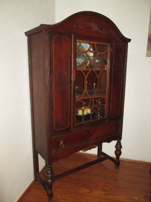 Beautiful Antique China Cabinet with Spade Legs