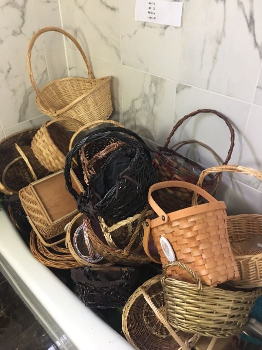 A bathtub full of baskets!
