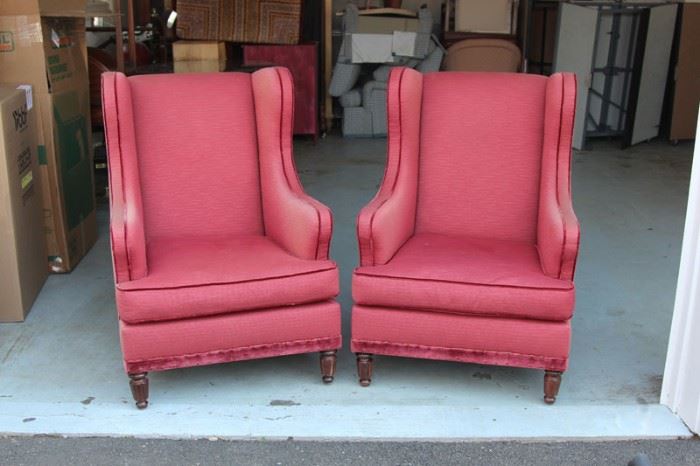 Pair of Oversized Wingback Chairs. Shop now at www.SimplyEstated.com!