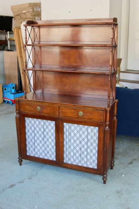 Antique Serving Cabinet with Hutch. Shop now at www.SimplyEstated.com!