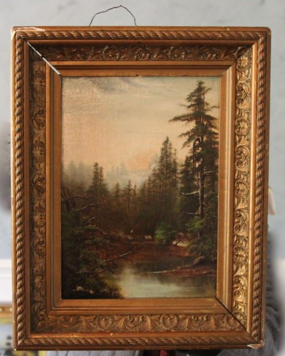 C. 1900 Oil on Board Landscape Painting. Shop now at www.SimplyEstated.com!