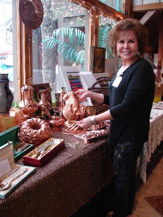 Mary Lou Ellis sold copper and silver and will add Middle Eastern copper to the May sale.