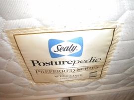 Large plush Sealy Preferred Series king size mattress and box springs with frame.