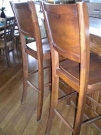 All solid wood bar stools.
