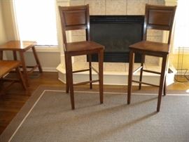 All solid wood bar stools.