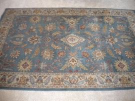 Living room sofa/couch & matching chair, Ethan Allen 4 drawer coffee table, nesting table and round solid wood beautiful end table. Large area rug...clean!