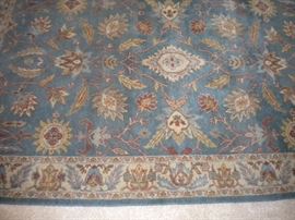 Living room sofa/couch & matching chair, Ethan Allen 4 drawer coffee table, nesting table and round solid wood beautiful end table. Large area rug...clean!