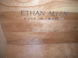 Living room sofa/couch & matching chair, Ethan Allen 4 drawer coffee table, nesting table and round solid wood beautiful end table. Large area rug...clean!