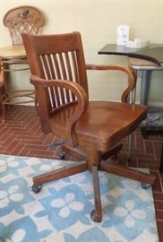 vintage style wood office chair