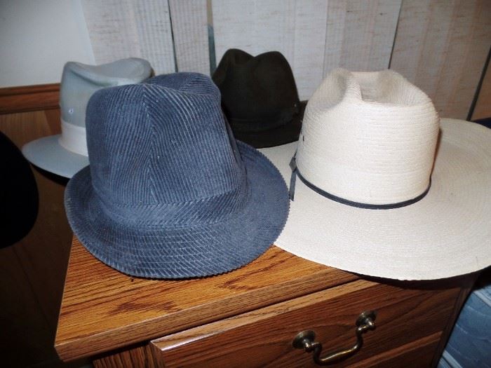 A collections of hats