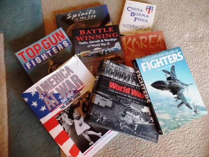 Several books on the world wars and flight