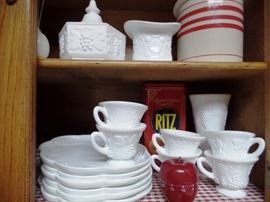 Milk glass dishes
