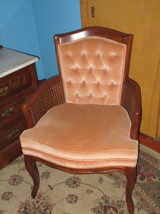 Wicker-armed chair