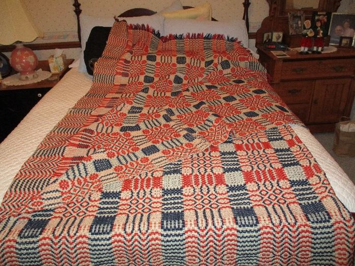 Antique Woven Bedspread 