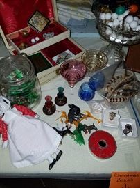 Variety of smalls and jewelry boxes (mini lanterns not in sale)