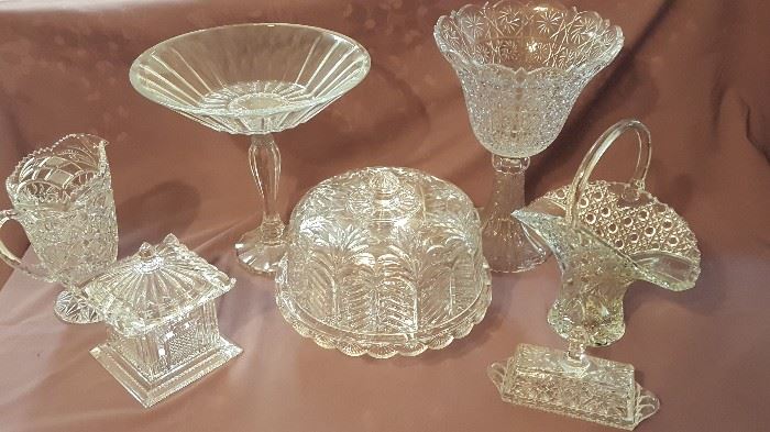 Crystal pieces including a very large compote. 