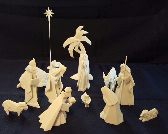 Porcelain Origami Style Nativity Set 
