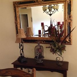 Sofa Table and Wall Mirror