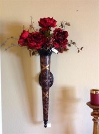 Sconce with floral arrangment