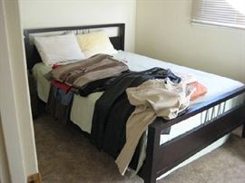 Bed with head and footboard.