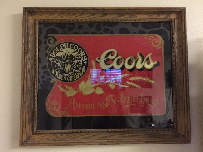 Vintage beer lights, signs and collectibles 