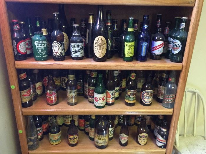 3,000 antique and vintage beer bottles