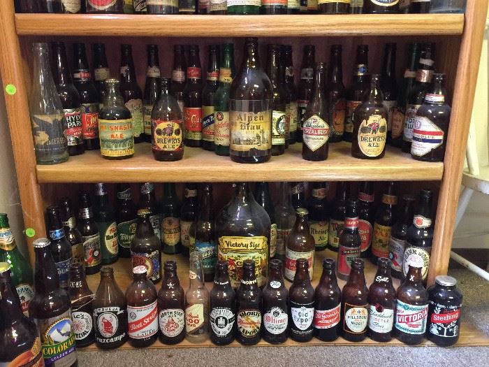 3,000 antique and vintage beer bottles