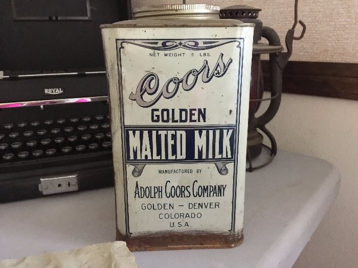 1930's 5 lbs. original Coors malted milk can