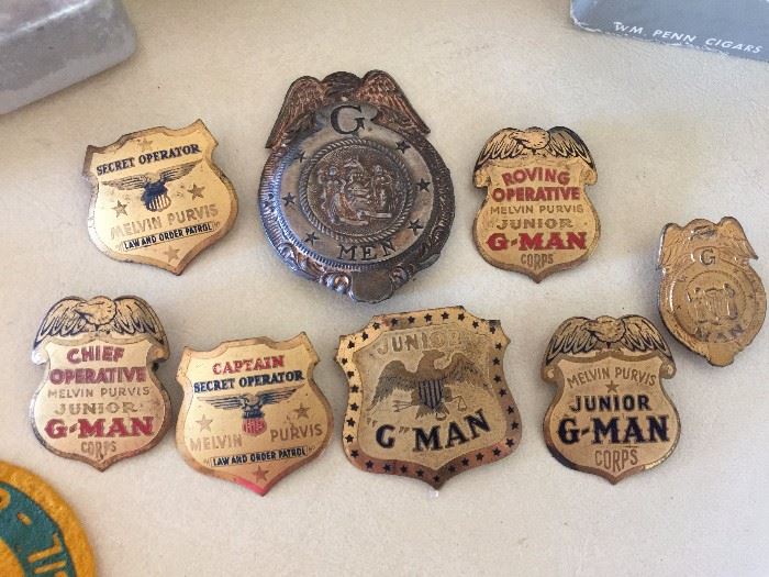 1930's rare Junior G-Man badges