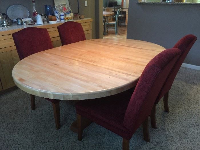 Gorgeous butcher block top dining table and chairs